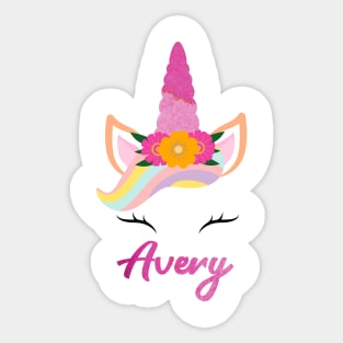 Name Avery unicorn Sticker